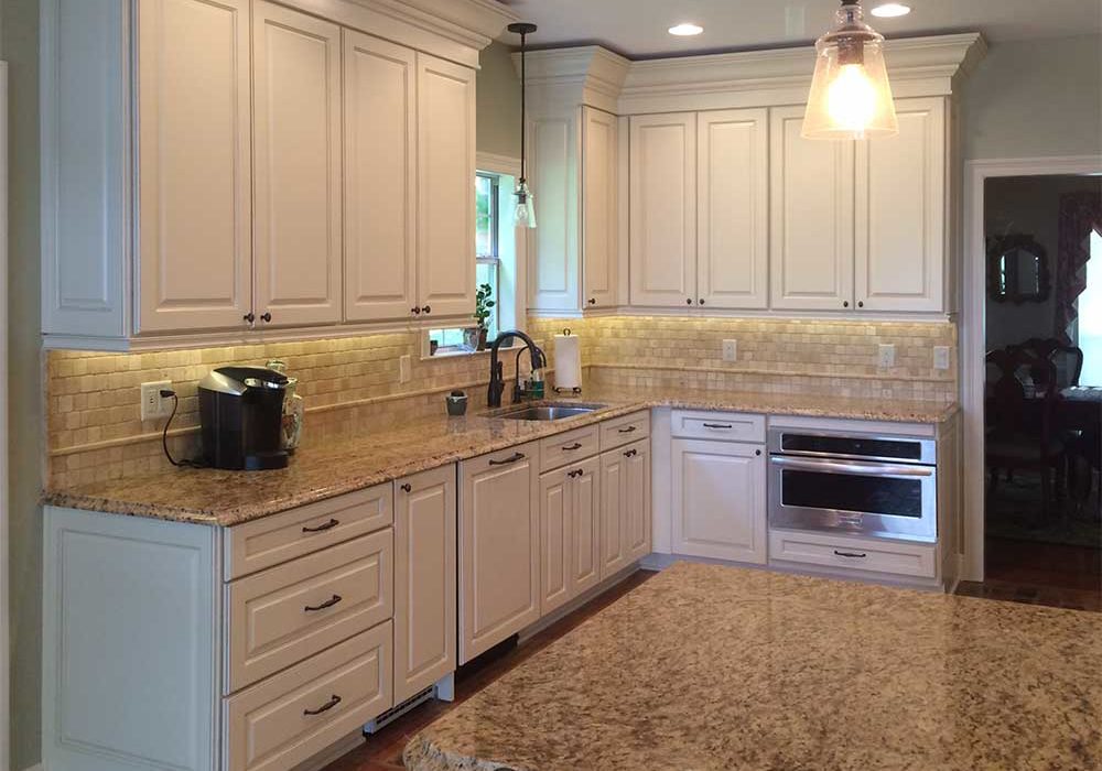 Custom granite countertops in a kitchen remodel